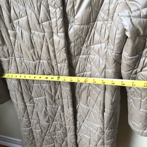 Jones New York Pearl Dual Tone Parka Jacket Coat Down Winter Cozy Tan Pockets M - Picture 9 of 16